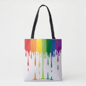 Regenbogen tropfende Flüssigkeit abstrakte Kunst Tasche (Vorderseite)