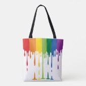 Regenbogen tropfende Flüssigkeit abstrakte Kunst Tasche (Rückseite)