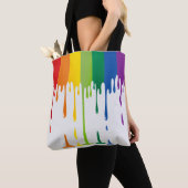 Regenbogen tropfende Flüssigkeit abstrakte Kunst Tasche (Von Nahem)