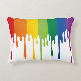 Regenbogen tropfende Flüssigmalerei Abstrakte Kuns Dekokissen