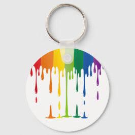 Regenbogen tropfende Malerei Flüssigkeit Abstrakt Schlüsselanhänger