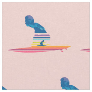 Regenbogen-tropische Wellen Surfer Mann Stoff