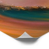 Regenbogen-tropische Wellenreiten bei Sonnenunterg Poster (Ecke)