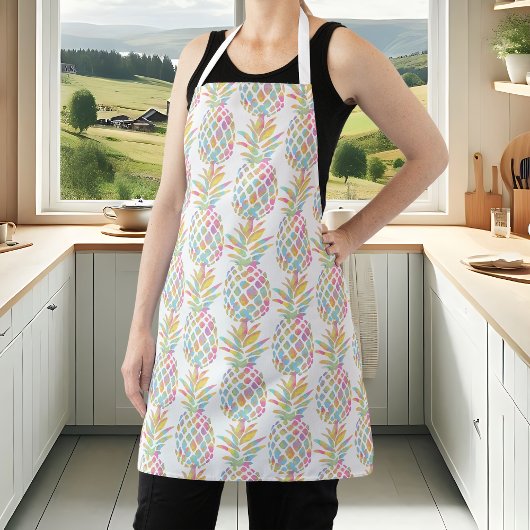 Regenbogen-tropisches Ananas-Muster Schürze