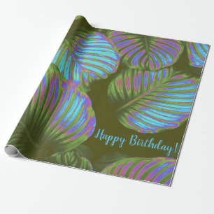 Regenbogen-tropisches Blätter-Verpackungs-Papier Geschenkpapier