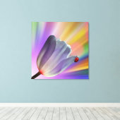 Regenbogen, Tulips und Ladybug Leinwanddruck (Insitu (Holzboden))