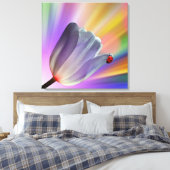 Regenbogen, Tulips und Ladybug Leinwanddruck (Insitu (Schlafzimmer))