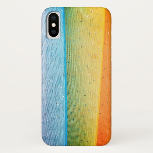 Regenbogen-Tüll mit Strasssteinen Case-Mate iPhone Hülle (Rückseite)