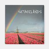 Regenbogen, Tulpen, Textmagnete für Windmühle Magnet (Vorne)