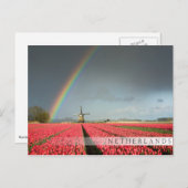Regenbogen, Tulpen und Bar Postkarte für Windmühle (Vorne/Hinten)
