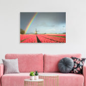 Regenbogen, Tulpen und Leinwand von Windmühle (Insitu (Wohnzimmer))
