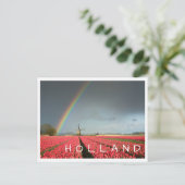 Regenbogen, Tulpen und Windmühle Holländer Postkar Postkarte (Stehend Vorderseite)