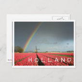 Regenbogen, Tulpen und Windmühle Holländer Postkar Postkarte (Vorne/Hinten)