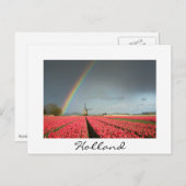 Regenbogen, Tulpen und Windmühle in Holland Postka Postkarte (Vorne/Hinten)