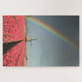 Regenbogen, Tulpen und Windmühle in Holland Puzzle (Horizontal)
