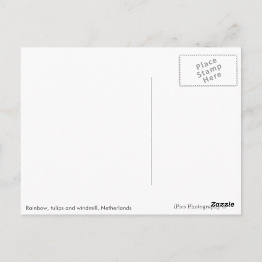 Regenbogen, Tulpen und Windmühle Niederlande Postk Postkarte (Rückseite)