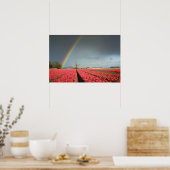 Regenbogen, Tulpen und Windmühle Poster (Küche)
