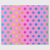 Regenbogen-Tüpfelchen Geschenkpapier (Flach)