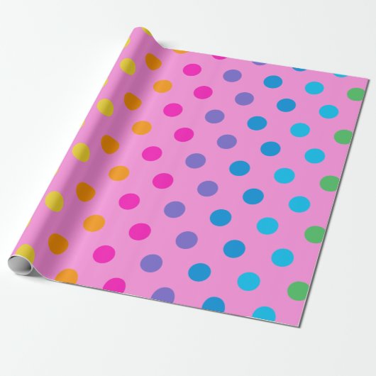 Regenbogen-Tüpfelchen Geschenkpapier (Ungerollt)