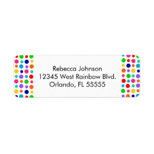 Regenbogen-Tupfen-Adressen-Etikett