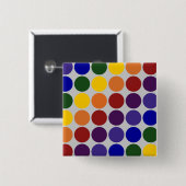 Regenbogen-Tupfen auf Grau Button (Vorne & Hinten)