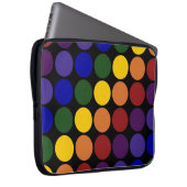 Regenbogen-Tupfen auf Schwarzem Laptopschutzhülle (Vorne Rechts)