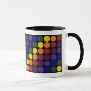 Regenbogen-Tupfen auf Schwarzem Tasse