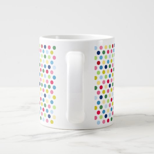 Regenbogen-Tupfen Jumbo-Tasse (Rückseite)