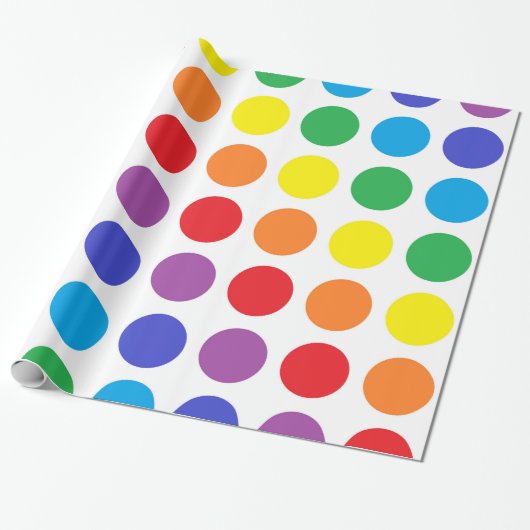 Regenbogen-Tupfen-Packpapier Geschenkpapier (Ungerollt)
