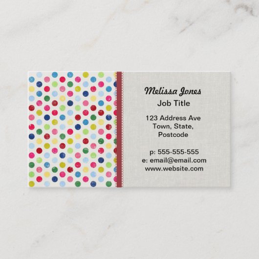 Regenbogen-Tupfen Visitenkarte (Vorderseite)