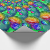 Regenbogen-Türkis Bokeh Fraktal Geschenkpapier (Ecke)