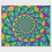 Regenbogen-Türkis Bokeh Fraktal Geschenkpapier (Flach)