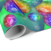 Regenbogen-Türkis Bokeh Fraktal Geschenkpapier (Rolleneckpunkt)