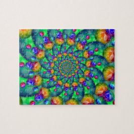 Regenbogen-Türkis Bokeh Fraktal Puzzle