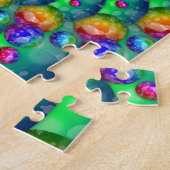 Regenbogen-Türkis Bokeh Fraktal Puzzle (Seite)