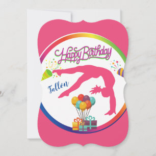 Regenbogen-Turnen Alles Gute zum Geburtstag Rückse Einladung