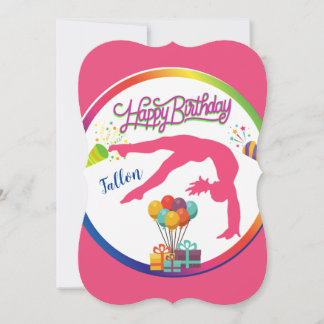 Regenbogen-Turnen Alles Gute zum Geburtstag Rückse Einladung