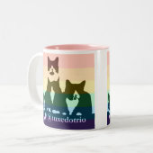 Regenbogen TuxedoTrio Tasse (Vorderseite Links)
