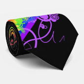 Regenbogen u. Schwarzes Krawatte (Gerollt)