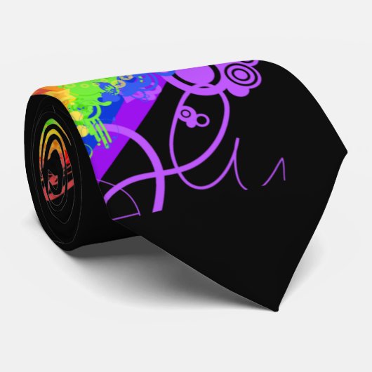 Regenbogen u. Schwarzes Krawatte (Gerollt)