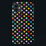 Regenbogen u. schwarzes Tupfenmuster iPhone 11 Hülle<br><div class="desc">Polka,  Punkt,  Punkte,  niedlich,  retro,  Regenbogen,  Regenbogen Punkte,  Regenbogen Polka Punkte,  Schwarzes,  funky,  Fünfzigerjahre,  Designer,  Abdeckung,  Abdeckungen,  cool,  trendy,  Spaß,  Entwurf,  Apfel,  Farben,  Farbe,  Casemate,  Hüllen,  Polka Punkte,  Polka Punkt,  Stellen,  spotty,  dotty,  Vintag,  girly,  nett,  lustig,  glücklich,  50er,  bunt,  Mehrfarben,  mehrfarbig,  bunt,  Mehrfarben,  Jugend</div>