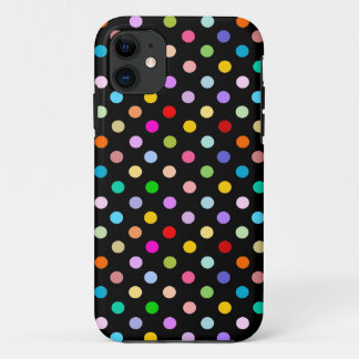 Regenbogen u. schwarzes Tupfenmuster iPhone 11 Hülle