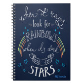 Regenbogen u. Sterne - GEWUNDENE Zeitschrift Notizblock (Vorderseite)