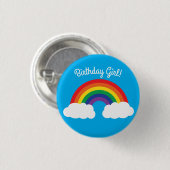 Regenbogen u. Wolken-niedliches 1. Button (Vorne & Hinten)