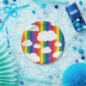 Regenbogen u. Wolken-niedliches 1. Pappteller (Party)