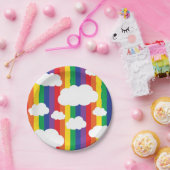 Regenbogen u. Wolken-niedliches 1. Pappteller (Party)