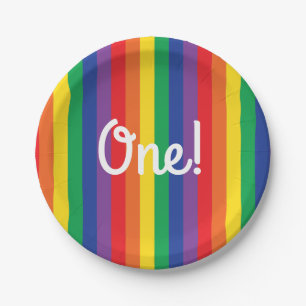 Regenbogen u. Wolken-niedliches 1. Pappteller