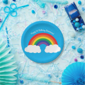 Regenbogen u. Wolken-niedliches 1. Pappteller (Party)