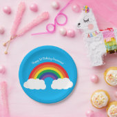 Regenbogen u. Wolken-niedliches 1. Pappteller (Party)