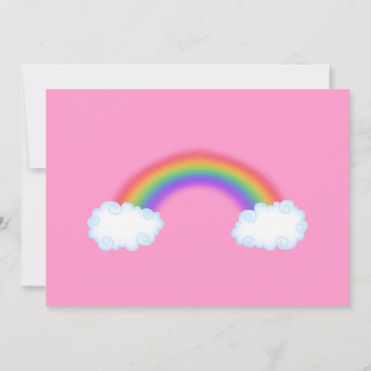 Regenbogen uAwg rosa Antwortkarte Einladung (Rückseite)